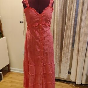 GAP Pink Eyelet Maxi Dress